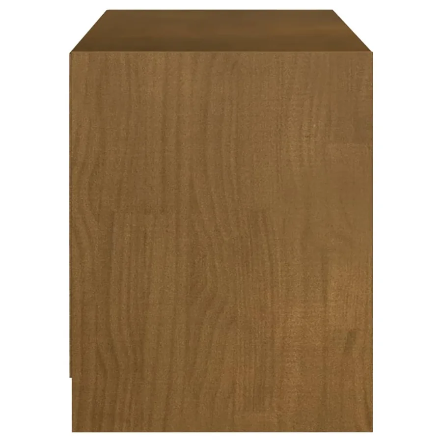 Meuble TV Marron miel 104x33x41 cm Bois de pin massif - 6