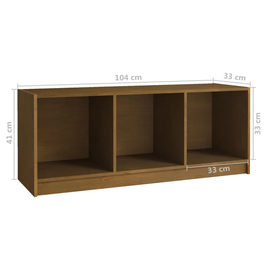 Meuble TV Marron miel 104x33x41 cm Bois de pin massif - 8