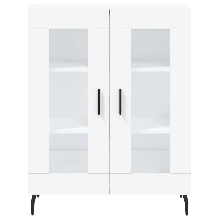 Buffet haut Blanc 69,5x34x180 cm Bois d'ingénierie - 8