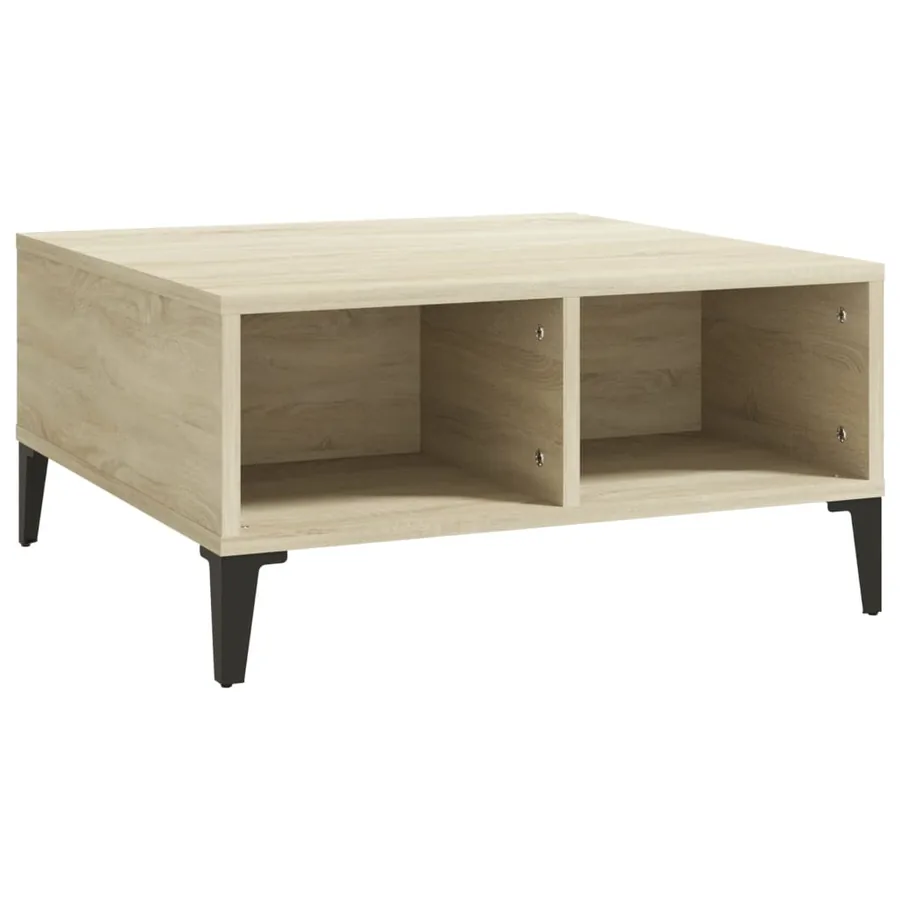 Table basse chêne sonoma 60x60x30 cm bois d'ingénierie - 2