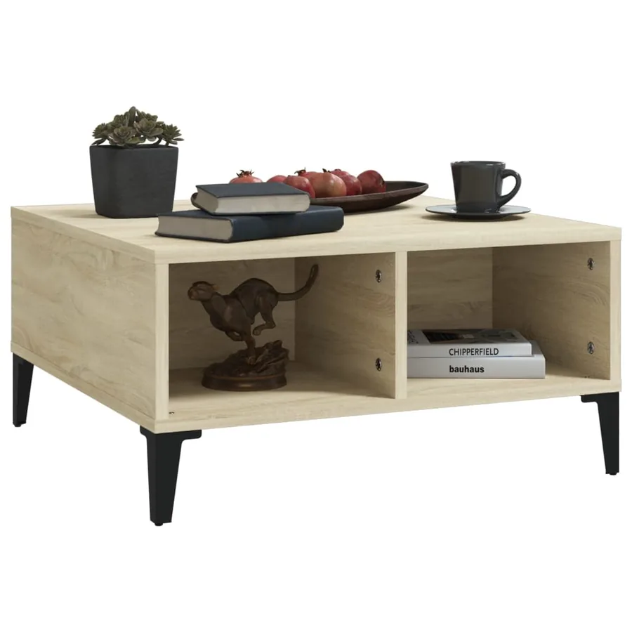 Table basse chêne sonoma 60x60x30 cm bois d'ingénierie - 5