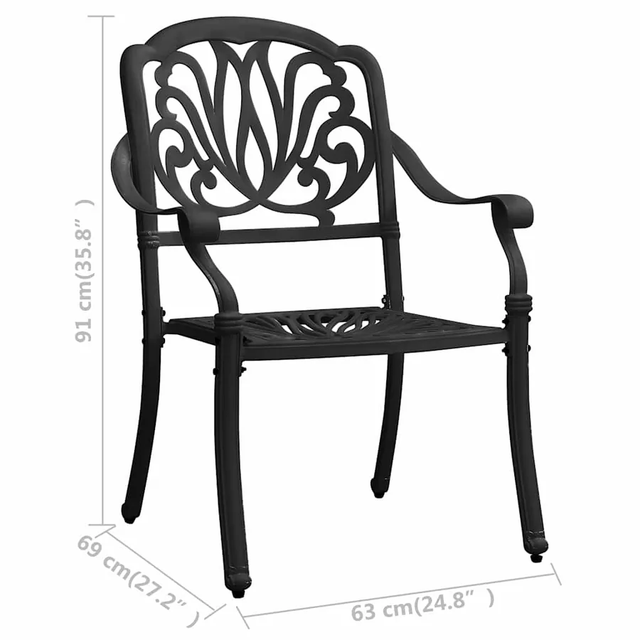 Ensemble de bistro 5 pcs Aluminium coulé Noir - 13
