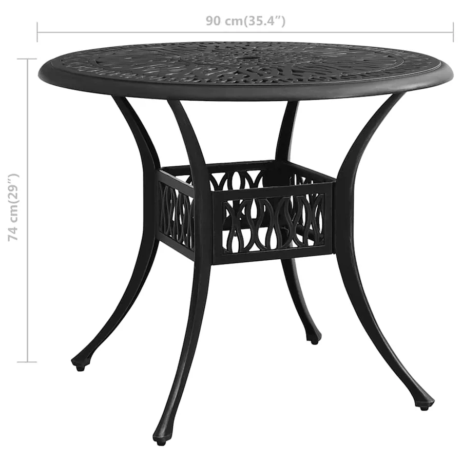 Ensemble de bistro 5 pcs Aluminium coulé Noir - 14