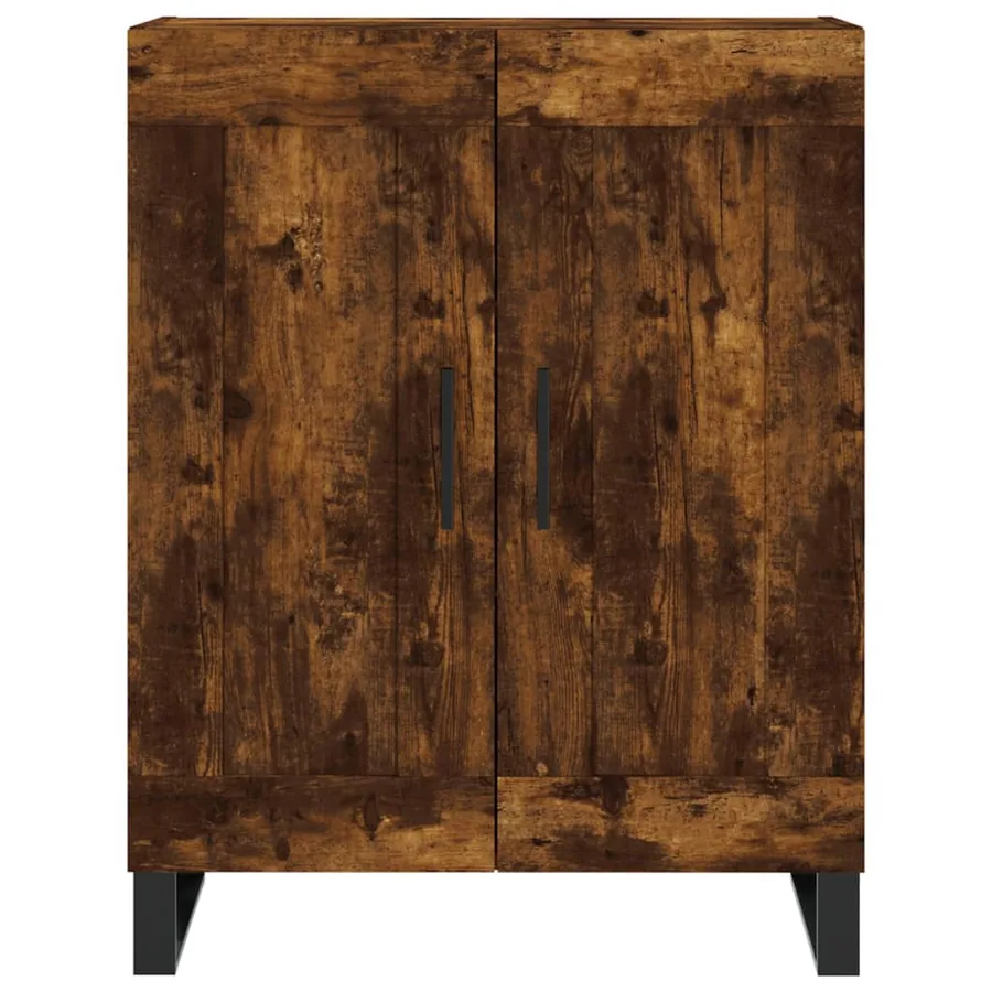Buffet haut Chêne fumé 69,5x34x180 cm Bois d'ingénierie - 8
