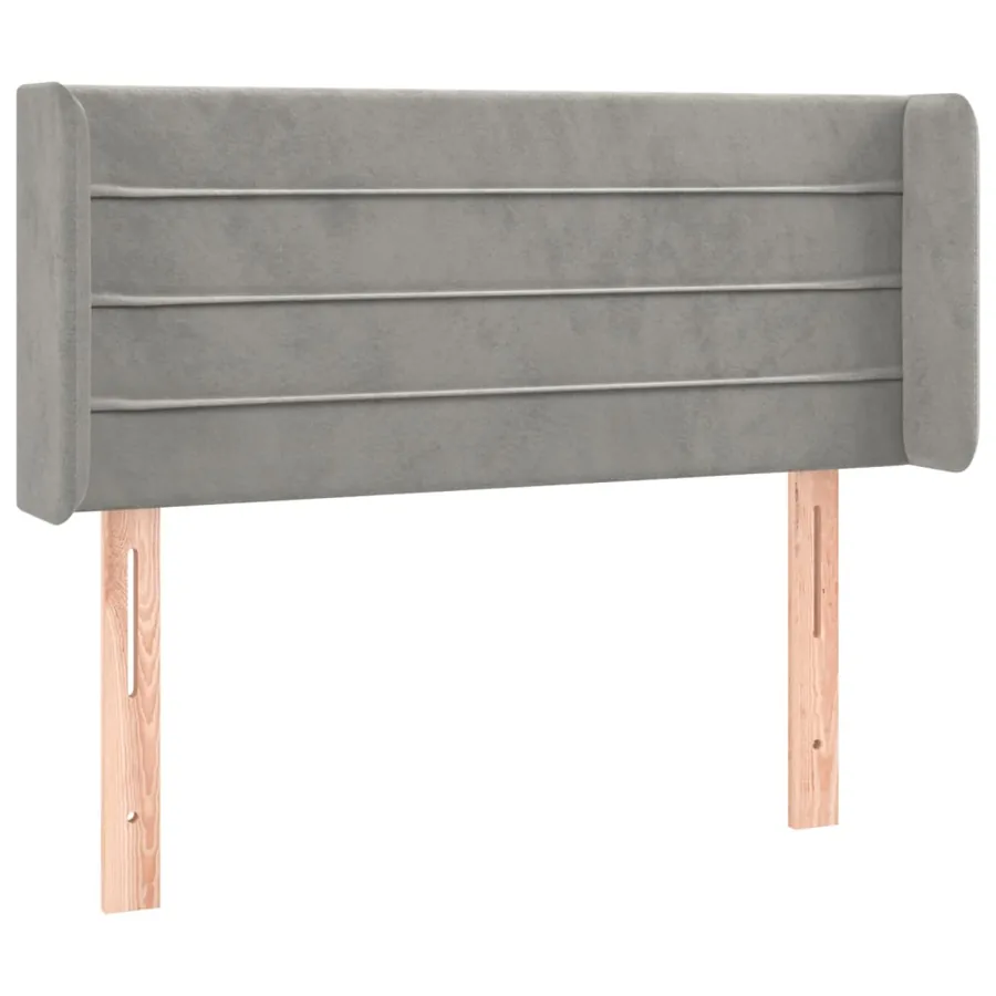 Tête de lit à LED Gris clair 93x16x78/88 cm Velours - 3