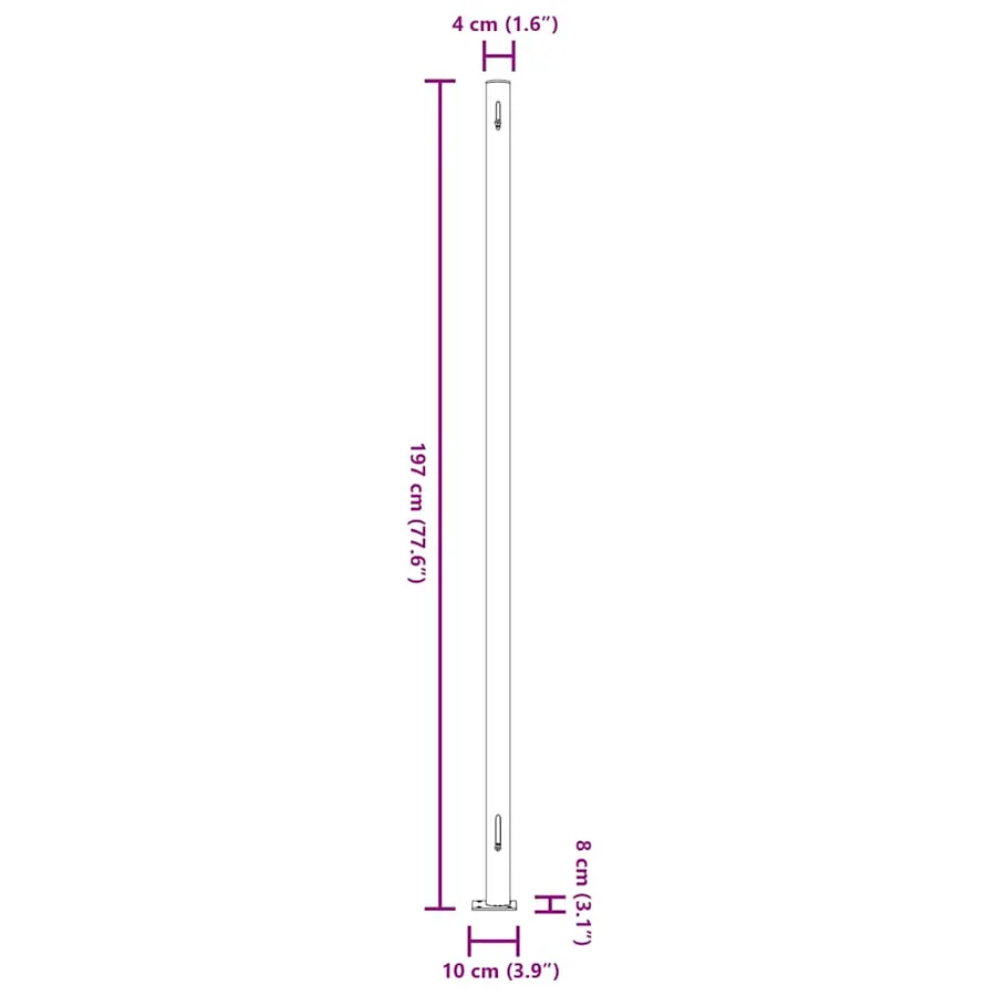 Auvent latéral rétractable de patio 200x600 cm Noir - 12