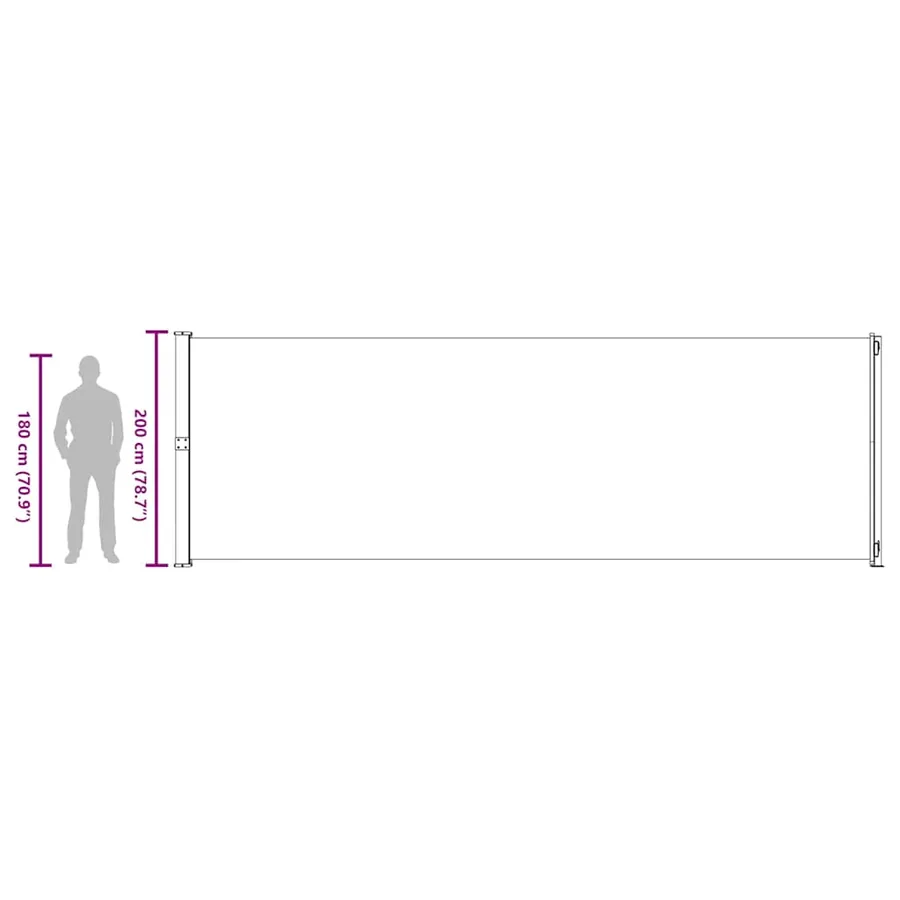 Auvent latéral rétractable de patio 200x600 cm Noir - 13