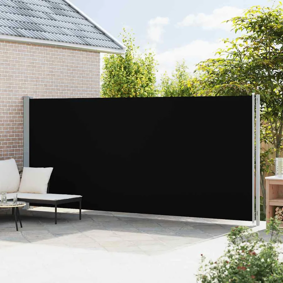 Auvent latéral rétractable de patio 200x600 cm Noir - 3