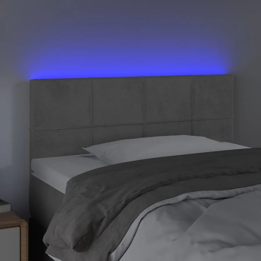 Tête de lit à LED Gris clair 80x5x78/88 cm Velours - 3