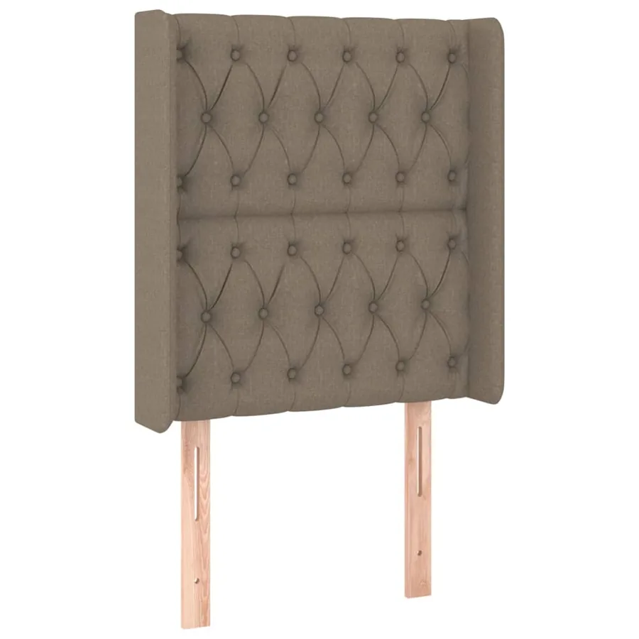 Sommier à lattes de lit matelas et LED Taupe 80x200cm Tissu - 7