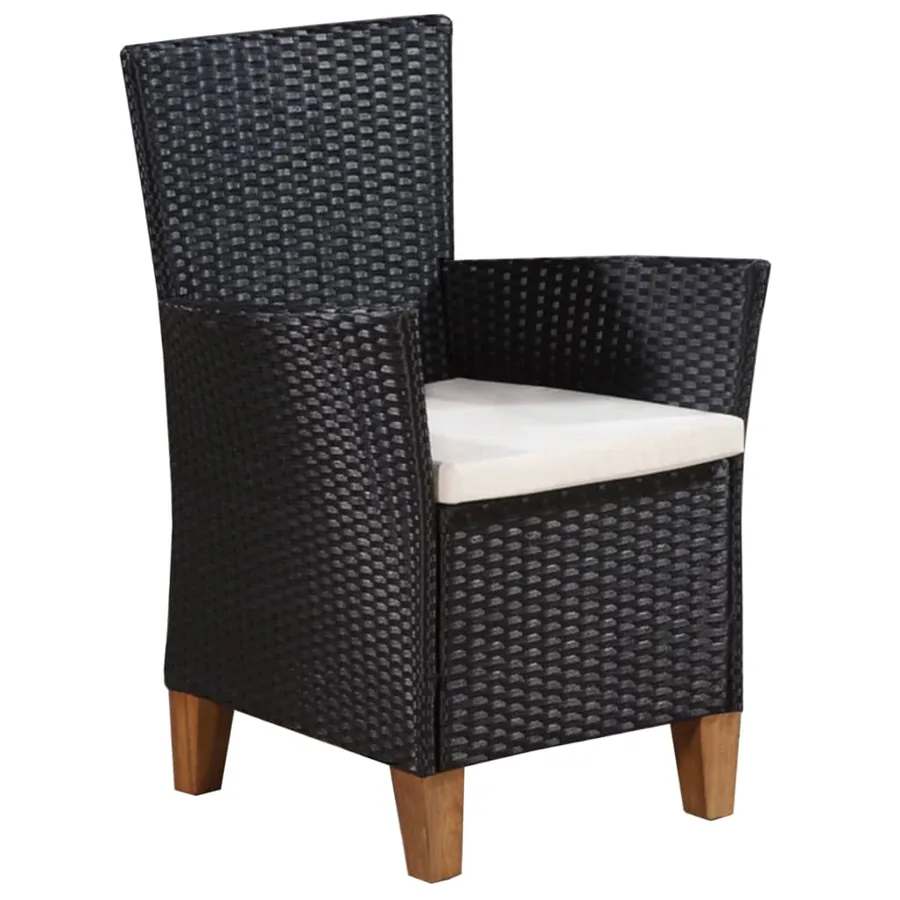 Ensemble à manger d'extérieur 5 pcs Résine tressée Noir marron - 4