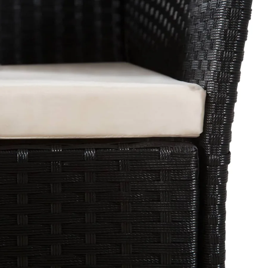 Ensemble à manger d'extérieur 5 pcs Résine tressée Noir marron - 5