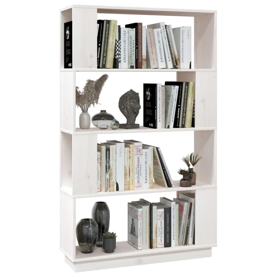 Bibliothèque/Séparateur de pièce Blanc 80x25x132 cm Pin massif - 4