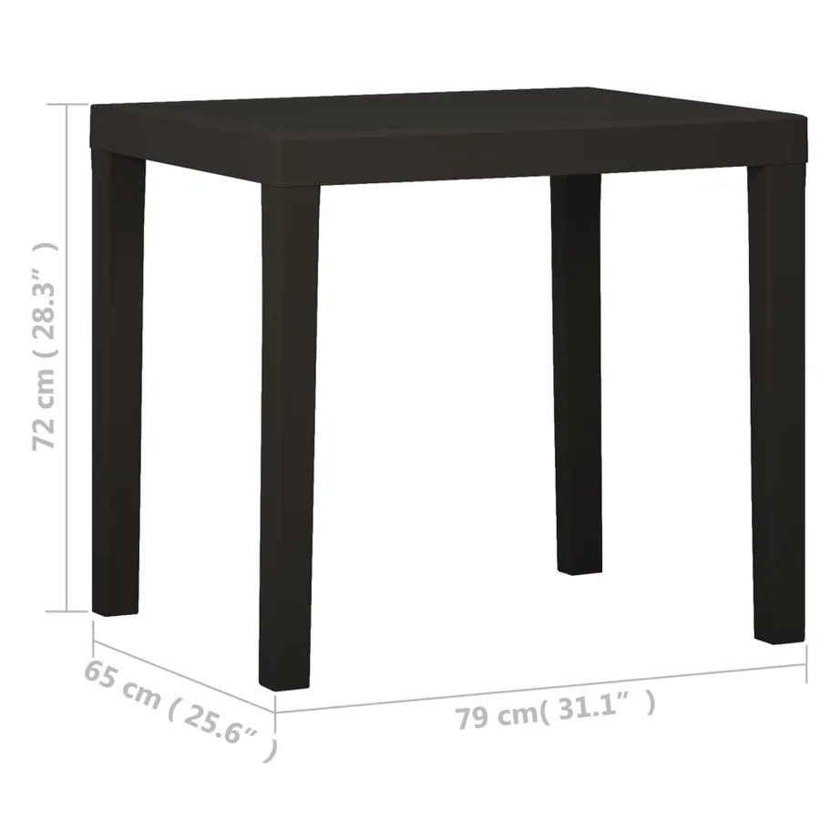 Table de jardin Anthracite 79x65x72 cm Plastique - 5