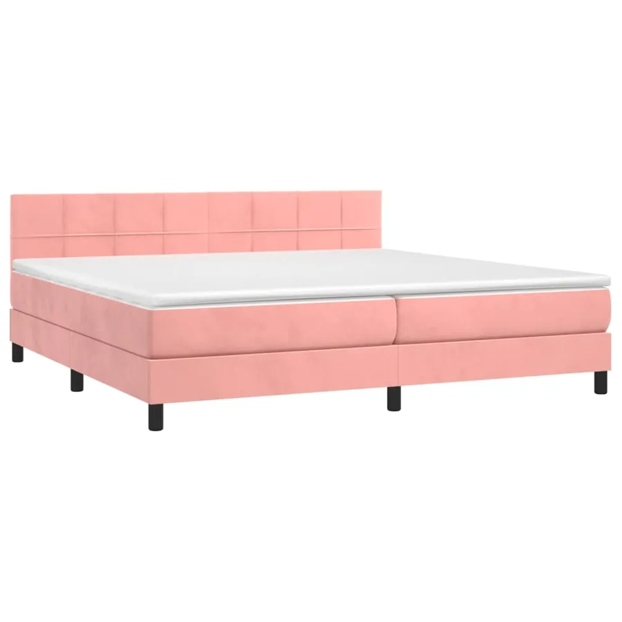 Sommier à lattes de lit avec matelas et LED Rose 200x200 cm - 3