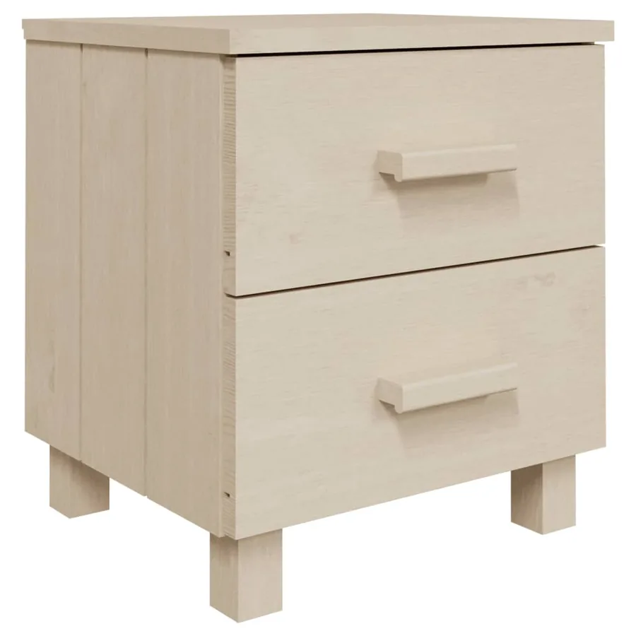 Tables de chevet HAMAR 2pcs Marron miel 40x35x44,5cm Bois - 3