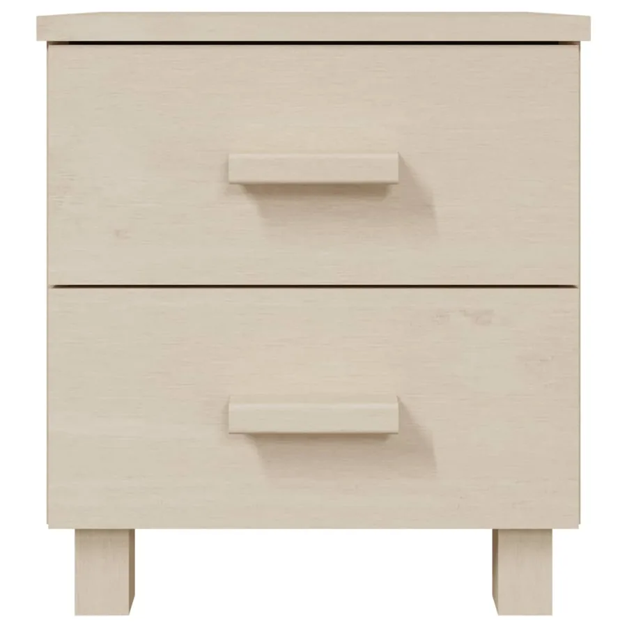 Tables de chevet HAMAR 2pcs Marron miel 40x35x44,5cm Bois - 4