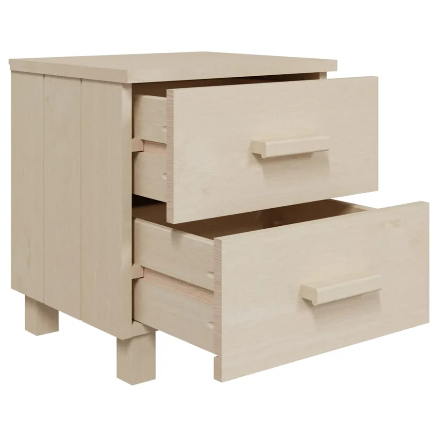 Tables de chevet HAMAR 2pcs Marron miel 40x35x44,5cm Bois - 6