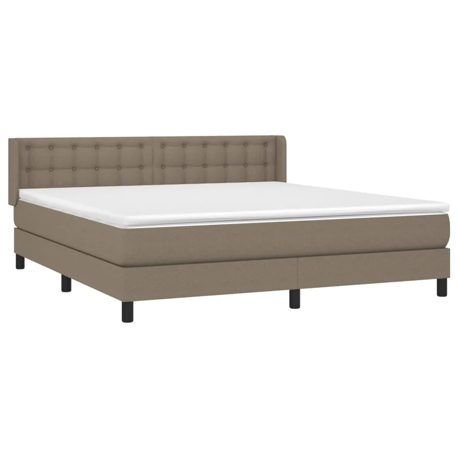 Sommier à lattes de lit avec matelas Taupe 180x200 cm Tissu - 3