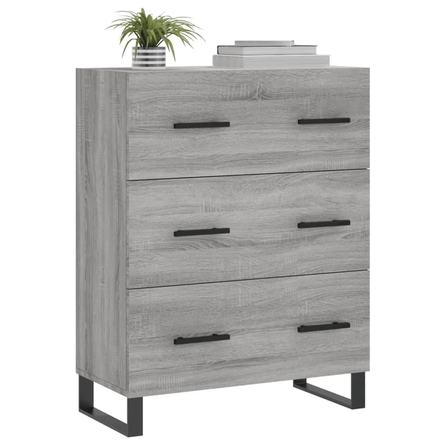 Buffet sonoma gris 69,5x34x90 cm bois d'ingénierie - 3