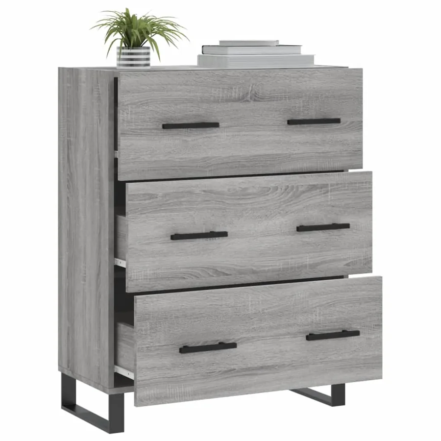 Buffet sonoma gris 69,5x34x90 cm bois d'ingénierie - 4