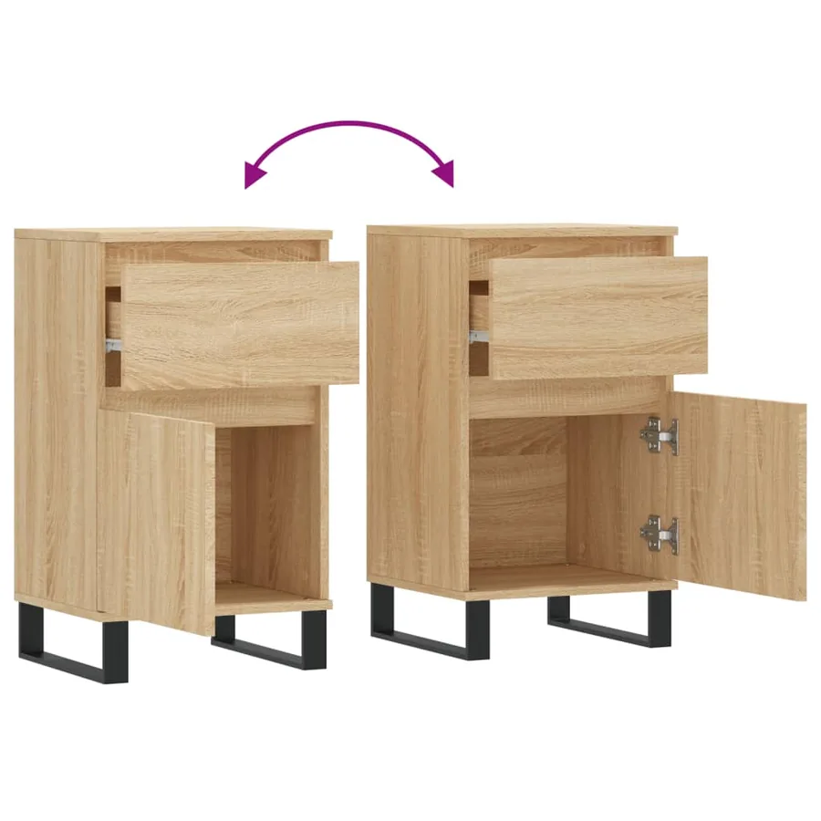 Buffet chêne sonoma 40x35x70 cm bois d'ingénierie - 8