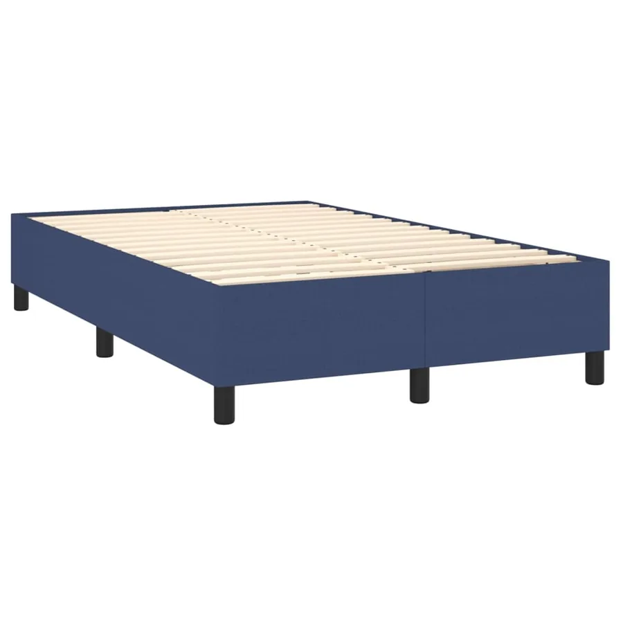 Sommier à lattes de lit avec matelas Bleu 120x200 cm Tissu - 4