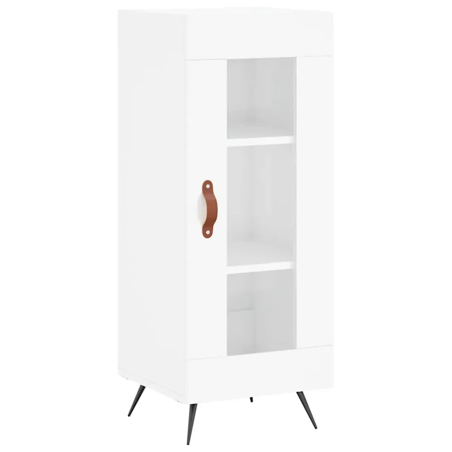 Buffet Blanc brillant 34,5x34x90 cm Bois d'ingénierie - 2