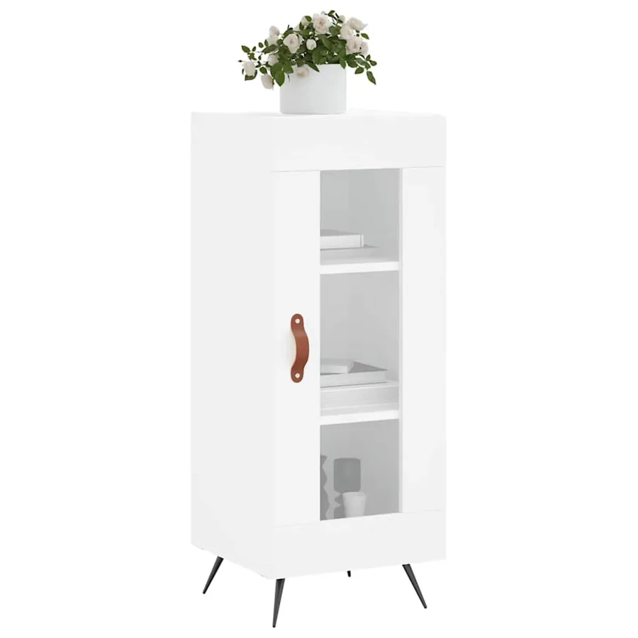 Buffet Blanc brillant 34,5x34x90 cm Bois d'ingénierie - 3
