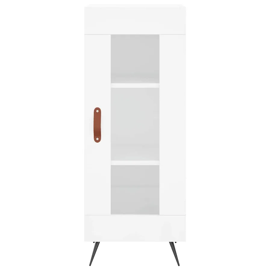Buffet Blanc brillant 34,5x34x90 cm Bois d'ingénierie - 5