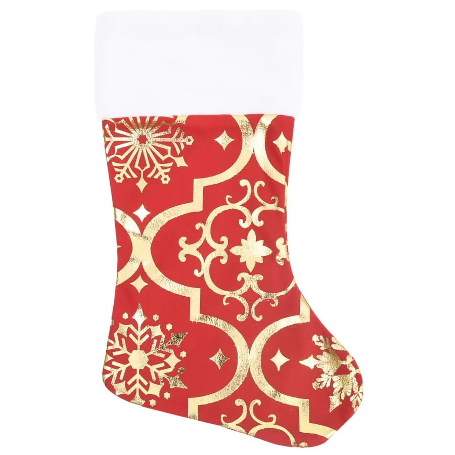 Jupe de sapin de Noël de luxe avec chaussette Rouge 90 cm Tissu - 4
