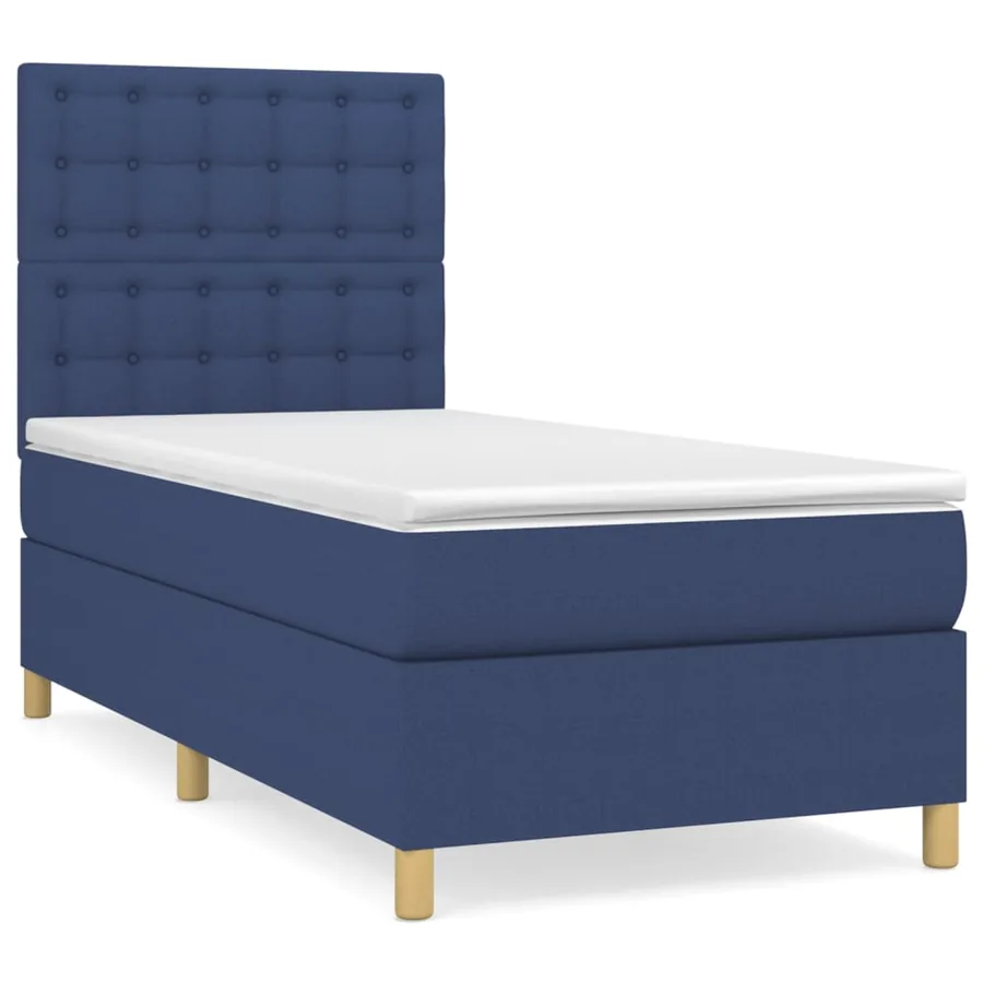 Sommier à lattes de lit avec matelas Bleu 80x200 cm Tissu - 2