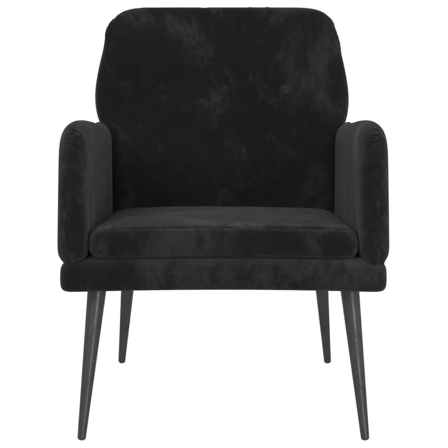 Fauteuil Noir 62x79x79 cm Velours - 3