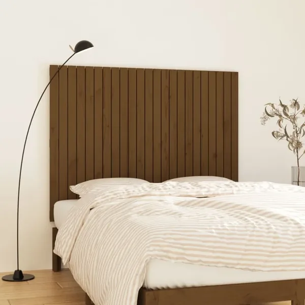 Tête de lit murale Marron miel 146,5x3x110cm Bois massif de pin