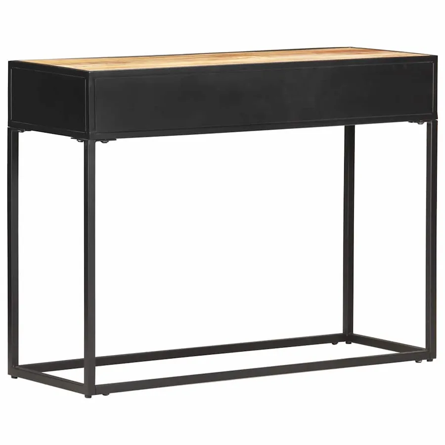 Table console 100x35x75 cm Bois de manguier et canne naturelle - 4