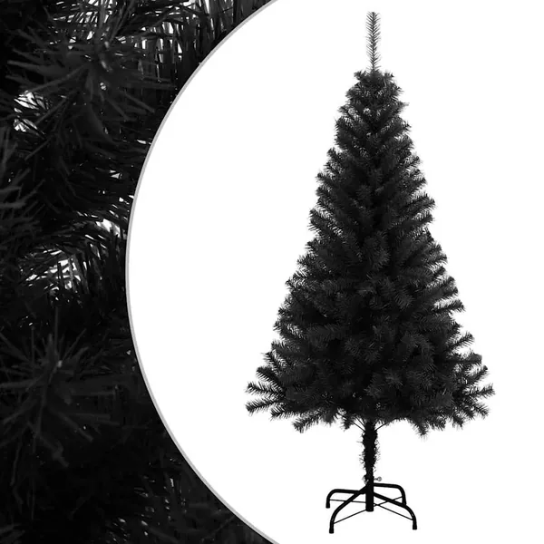 Sapin de Noël artificiel avec support noir 120 cm PVC