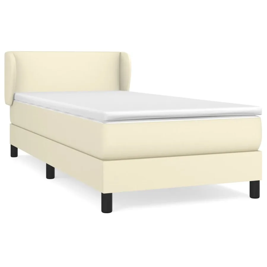 Sommier à lattes de lit avec matelas Crème 80x200 cm Similicuir - 2