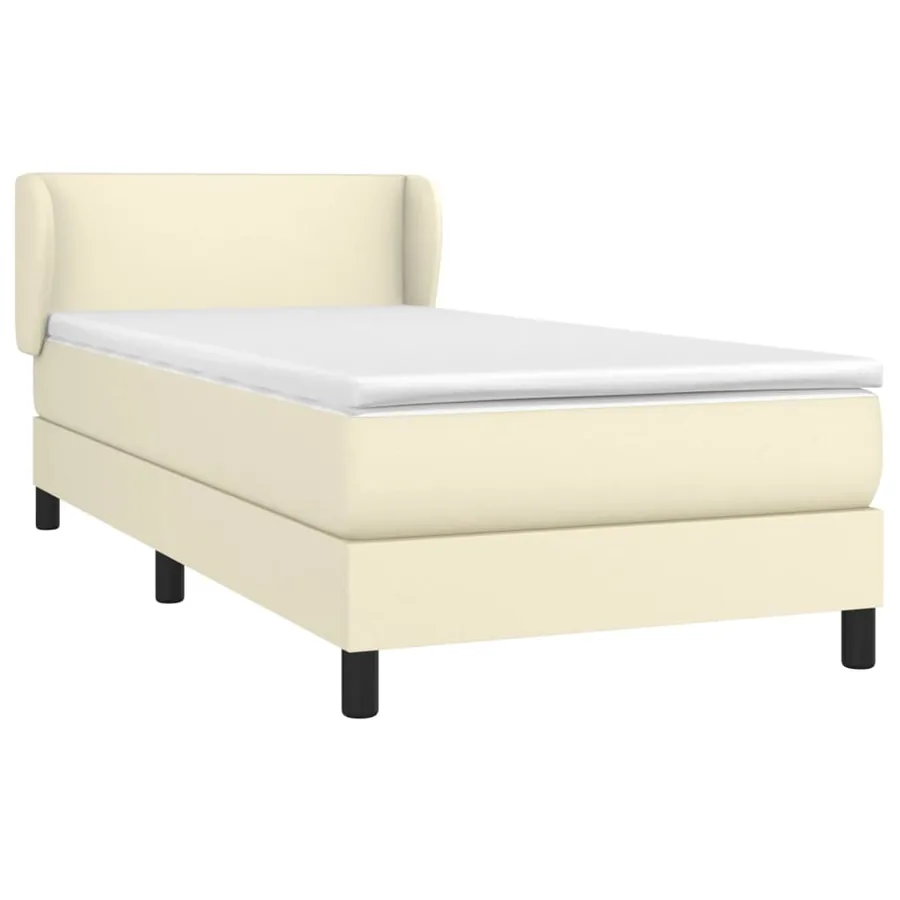Sommier à lattes de lit avec matelas Crème 80x200 cm Similicuir - 3