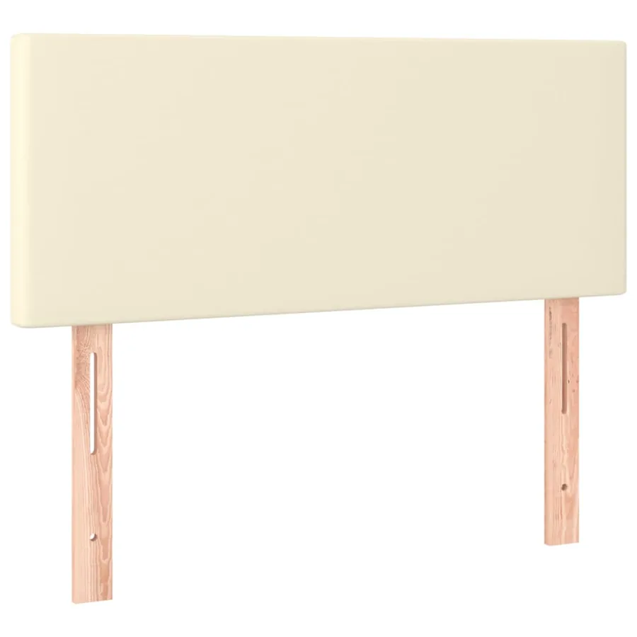 Sommier à lattes de lit avec matelas Crème 80x200 cm Similicuir - 6