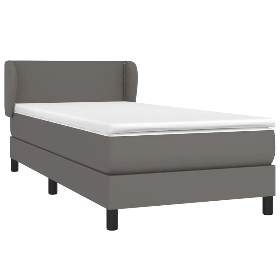Sommier à lattes de lit avec matelas Gris 80x200 cm Similicuir - 3