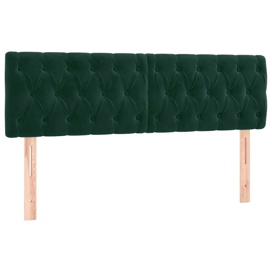 Tête de lit à LED Vert foncé 144x7x78/88 cm Velours - 4