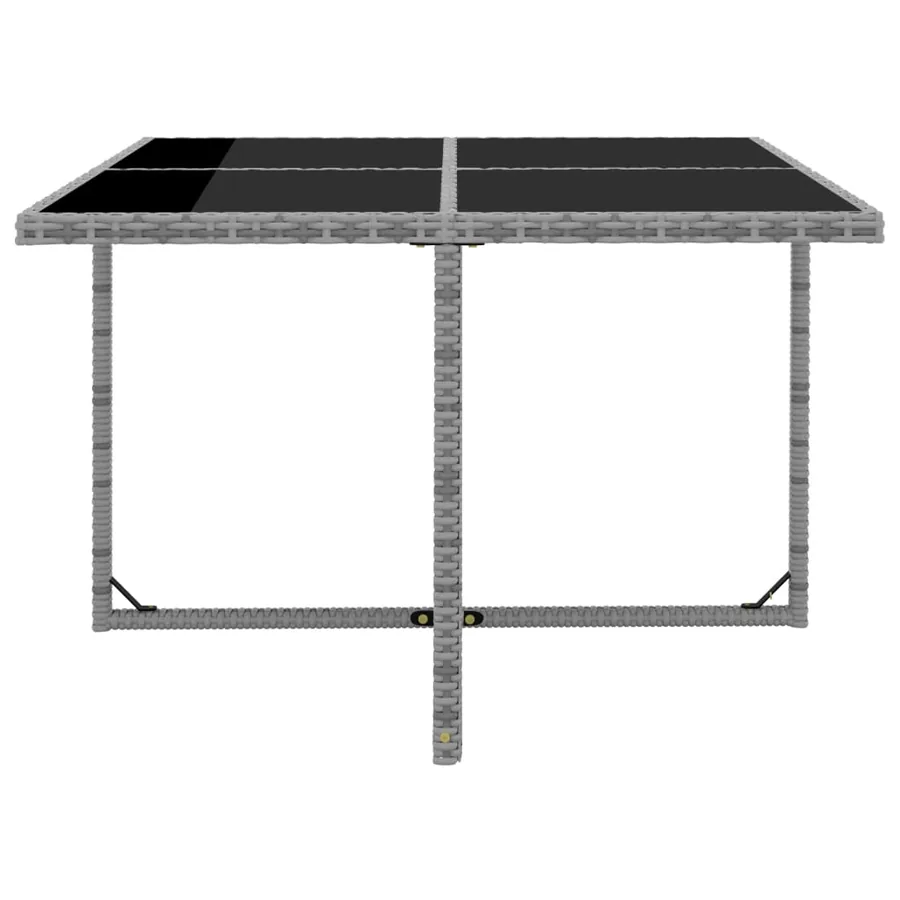 Ensemble à manger d'extérieur 5pcs coussins résine tressée gris - 6