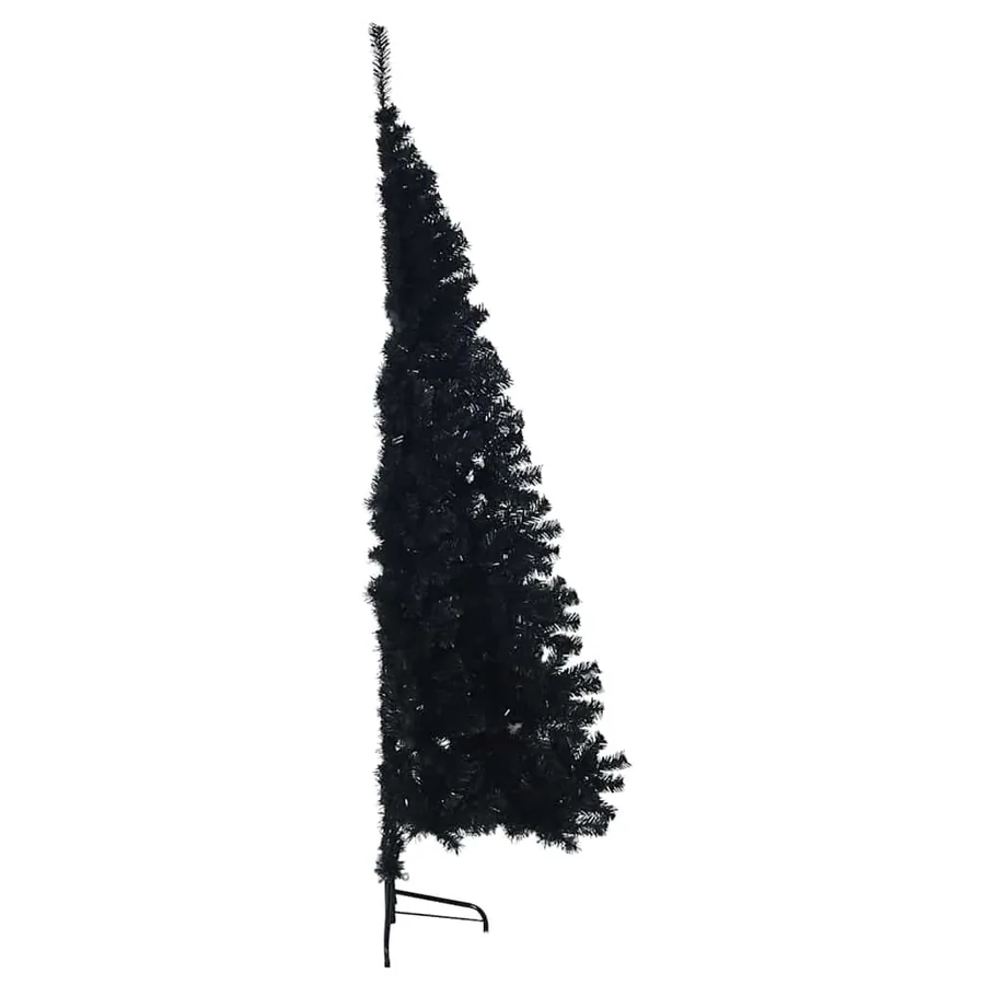 Demi sapin de Noël artificiel avec support Noir 240 cm PVC - 4