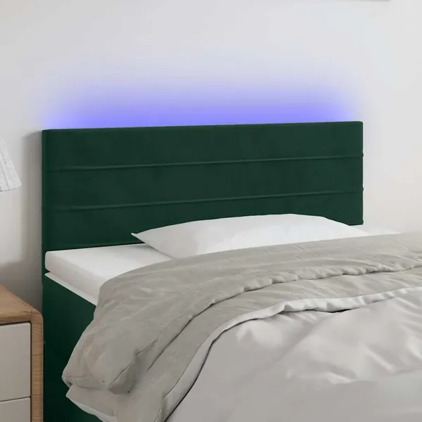 Tête de lit à LED Vert foncé 90x5x78/88 cm Velours