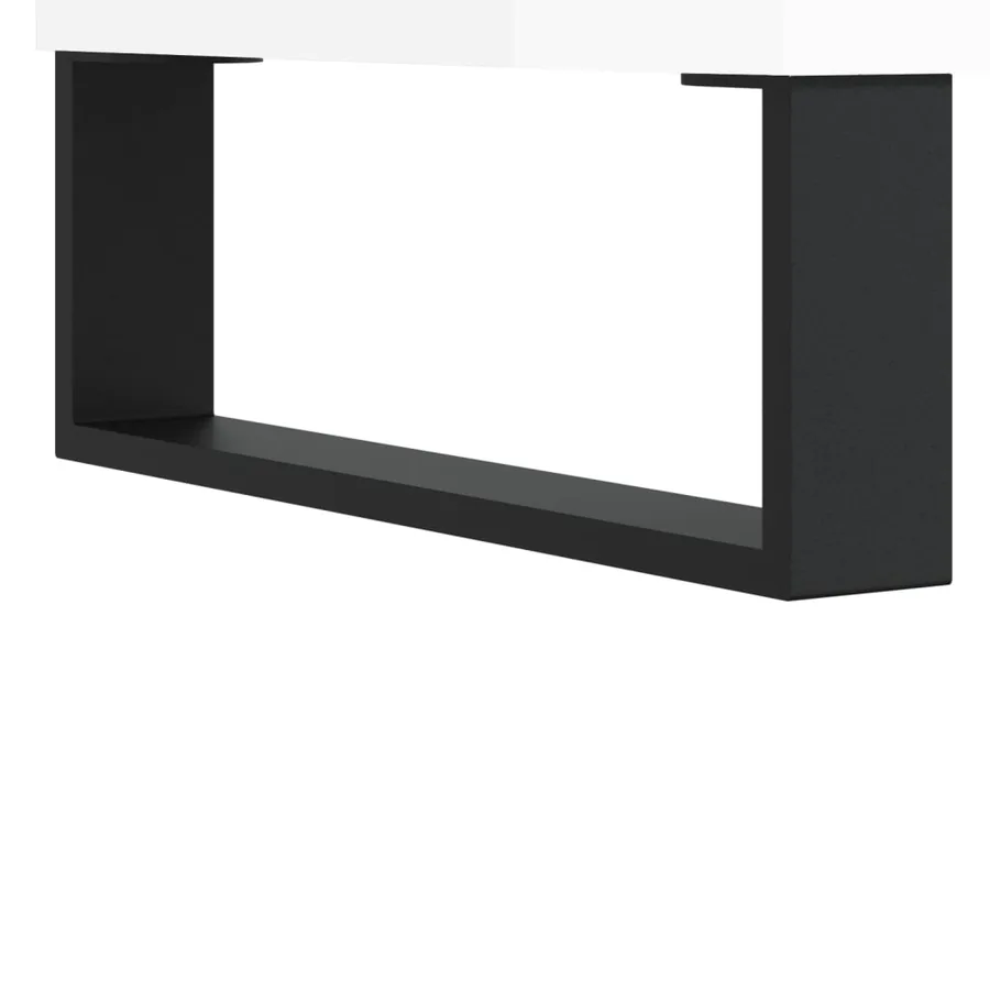 Buffet Blanc brillant 60x35x70 cm Bois d'ingénierie - 9