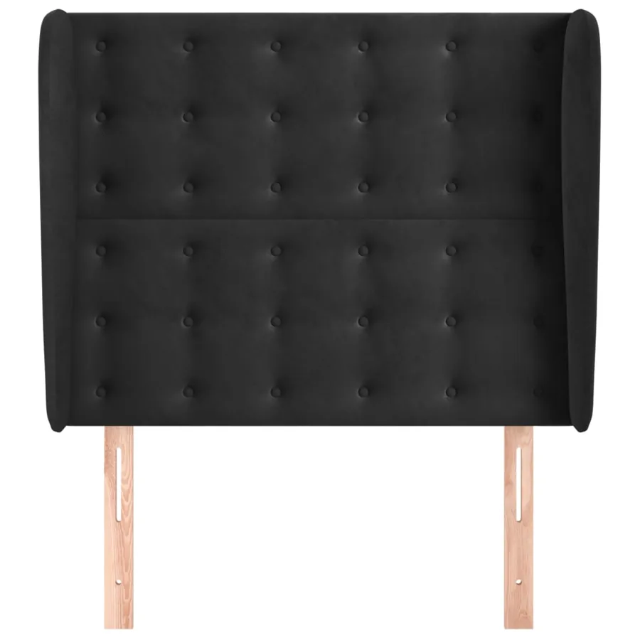 Tête de lit avec oreilles Noir 93x23x118/128 cm Velours - 3