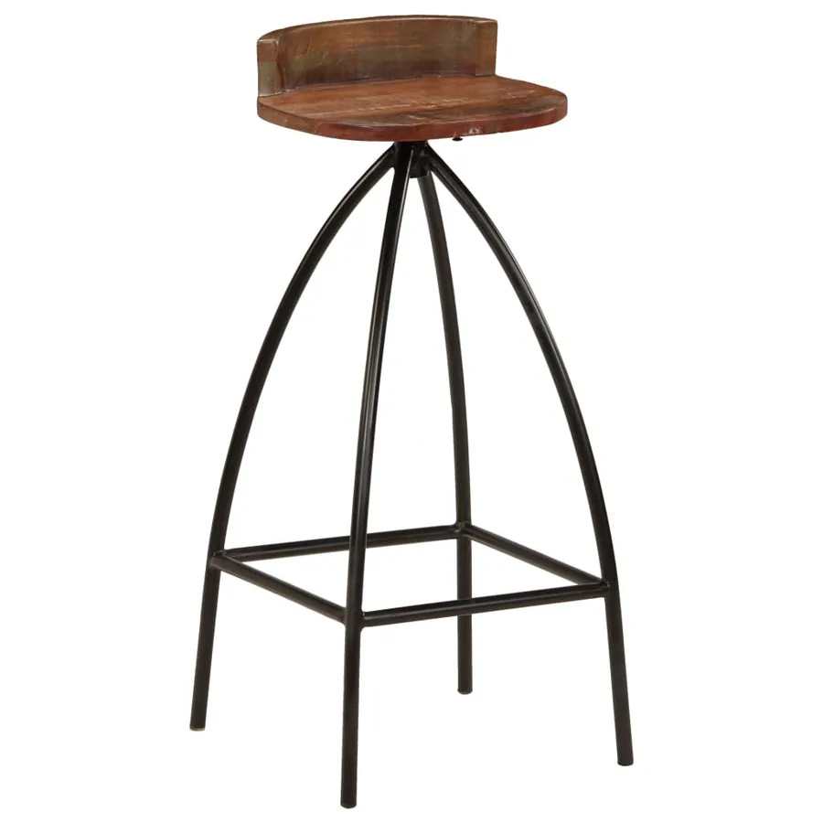 Tabourets de bar lot de 2 bois de récupération massif - 12