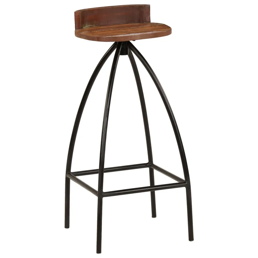Tabourets de bar lot de 2 bois de récupération massif - 2