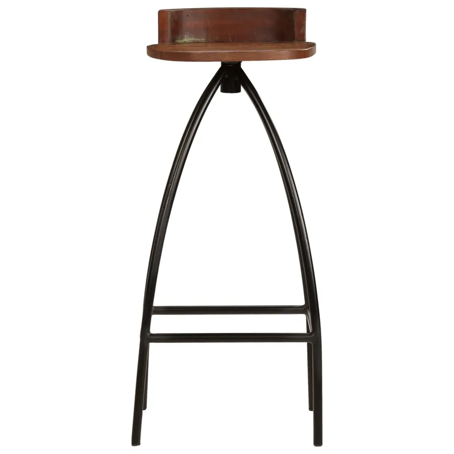 Tabourets de bar lot de 2 bois de récupération massif - 3