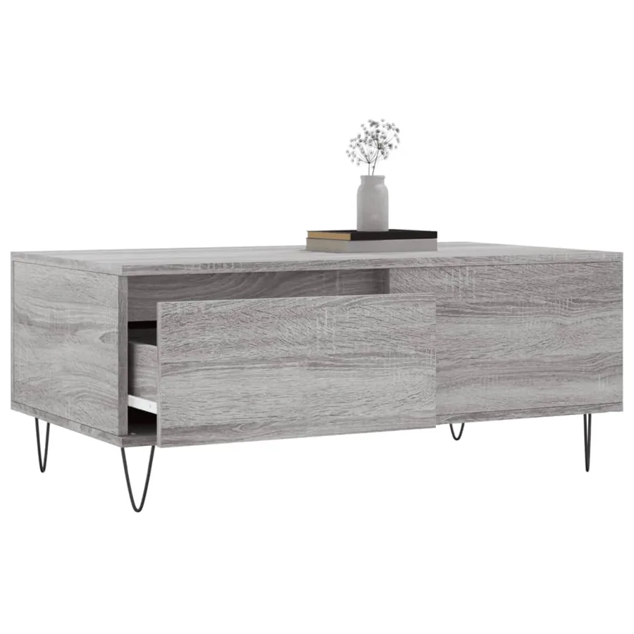 Table basse Sonoma gris 90x50x36,5 cm Bois d'ingénierie - 3